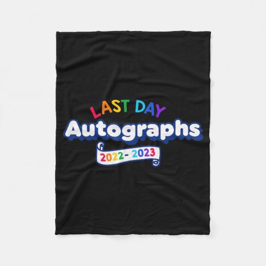 Day Autographs 2023幼稚園先生卒業 フリースブランケット (正面)