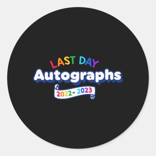 Day Autographs 2023幼稚園先生卒業 ラウンドシール (正面)