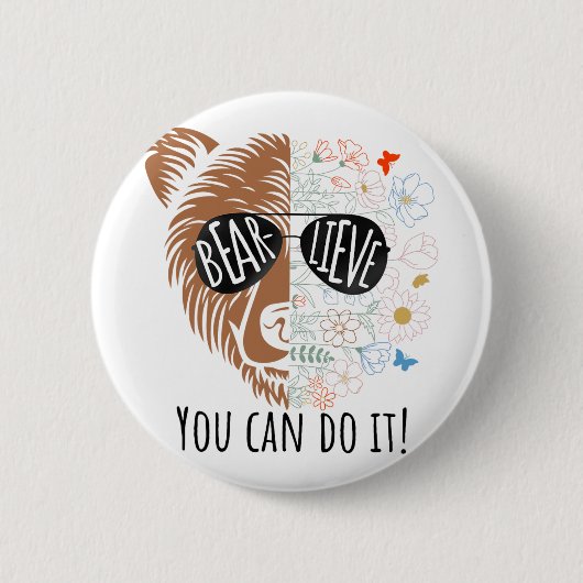 Day Bear信じ You can Do It Cute先生Testn 缶バッジ (正面)