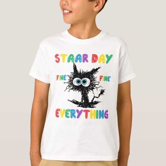 Day Black Cat先生学生キッズスタールテストD Tシャツ (正面)