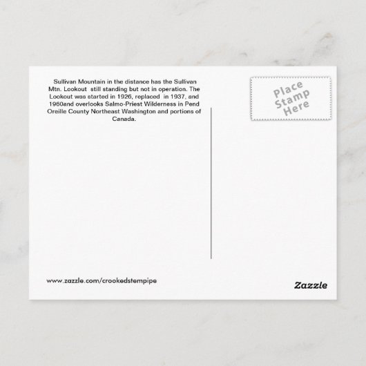 Day Break Sullivan Mountainはがき ポストカード (裏面)