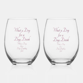 DAY DRINK - FOR HER! by Jeff Willis Art ステムなしワイングラス