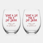 DAY DRINK - FOR HIS! by Jeff Willis Art ステムなしワイングラス (正面)