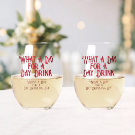 DAY DRINK - FOR HIS! by Jeff Willis Art ステムなしワイングラス