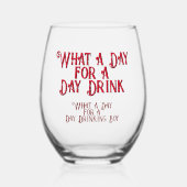 DAY DRINK - FOR HIS! by Jeff Willis Art ステムなしワイングラス (正面)