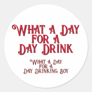 DAY DRINK - FOR HIS! by Jeff Willis Art ラウンドシール