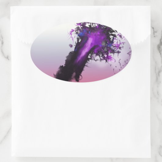 Day Ending抽象デザイン 楕円形シール (バッグ)