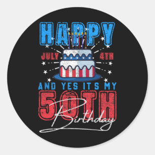 Day Happy 7月4日&YesIt's My 50誕生日 ラウンドシール