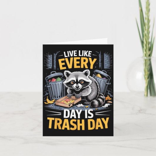 Day Is Trash Day Raccoon Lover Trashed Racoon Anim カード (正面)