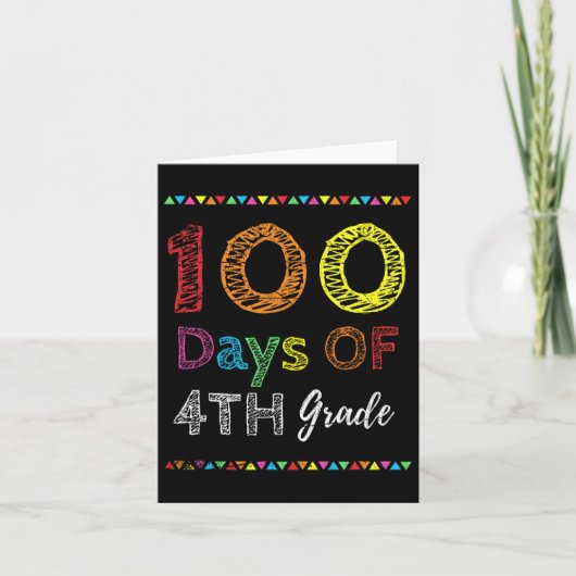 Day Kids Gift 100日の4年生100日のSc カード (正面)