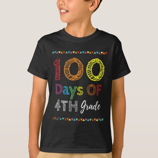 Day Kids Gift 100日の4年生100日のSc Tシャツ (正面)