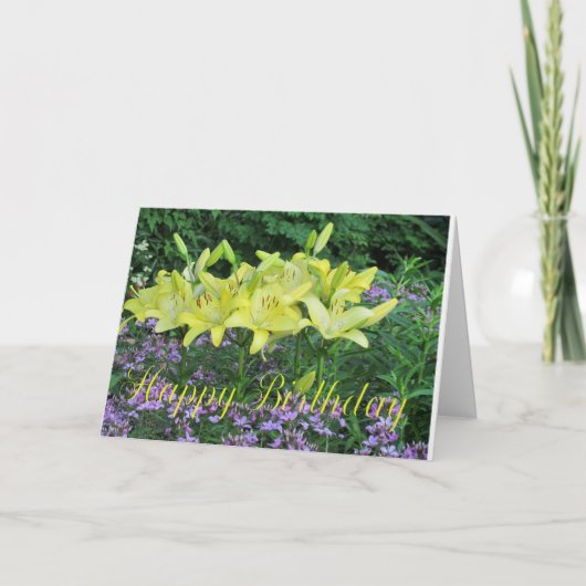 Day Lilies Birthday Greeting Card カード (正面)