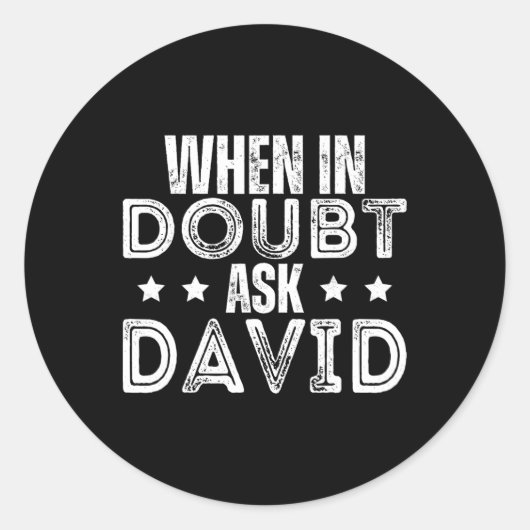 Day Name David When Doubly 頼 David ラウンドシール (正面)