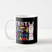Day No Prob Llama先生テスおもしろいト2 コーヒーマグカップ (左)