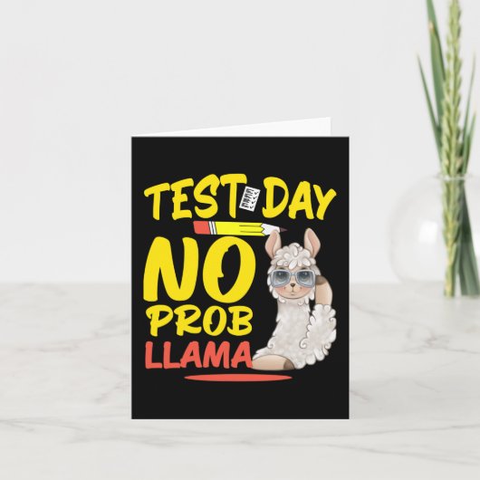 Day No Prob-llama Llama先生&;学生試験 カード (正面)