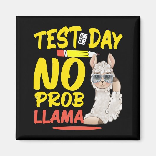 Day No Prob-llama Llama先生&amp；学生試験 マグネット (正面)