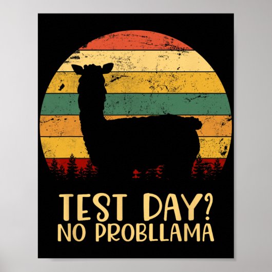 Day No Probllamaシルエット先生学生卒業生 ポスター (正面)