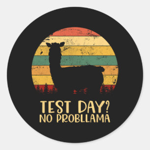Day No Probllamaシルエット先生学生卒業生 ラウンドシール