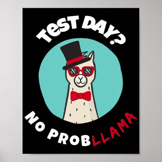 Day No Probllamaテストおもしろいラマデザイン ポスター (正面)