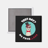 Day No Probllamaテストおもしろいラマデザイン マグネット (正面/裏面)