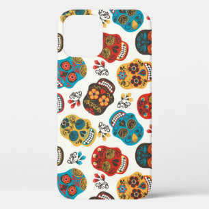 Day of Dead、シームレスなパターン。 iPhone 12ケース