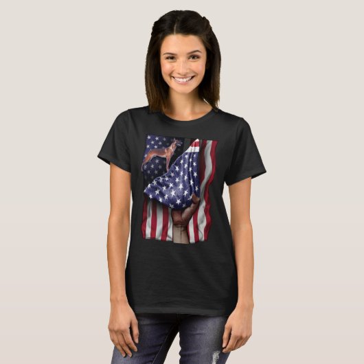 Day Of Independence US Flag Belgian Malinois Tシャツ (正面フル)