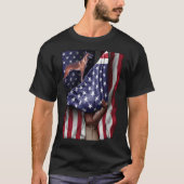 Day Of Independence US Flag Belgian Malinois Tシャツ (正面)