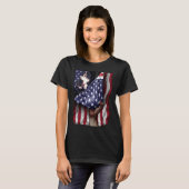 Day Of Independence US Flag Bernedoodle Tシャツ (正面フル)