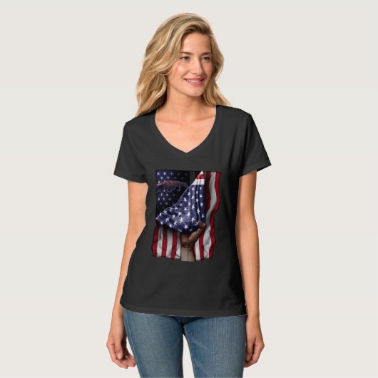 Day Of Independence US Flag Gila Monster Tシャツ (正面フル)