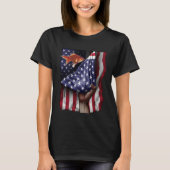 Day Of Independence US Flag Goldfish Tシャツ (正面)