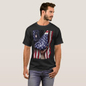 Day Of Independence US Flag Newfoundland Dog Tシャツ (正面フル)
