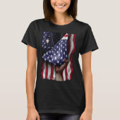 Day Of Independence US Flag Newfoundland Dog Tシャツ (正面)