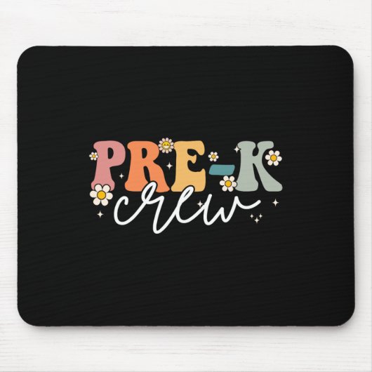 Day Of Pre K Crew Groovy新学期先生 マウスパッド (正面)