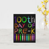 Day Of Pre K Student Gift Happy 100日Of School カード (黄色い花)