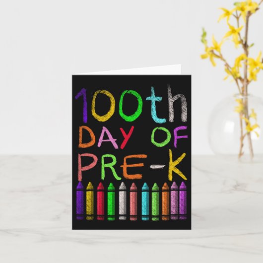 Day Of Pre K Student Gift Happy 100日Of School カード (黄色い花)