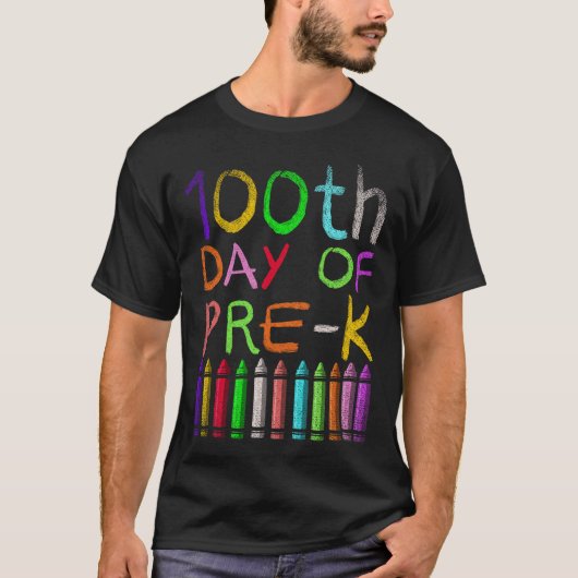 Day Of Pre K Student Gift Happy 100日Of School Tシャツ (正面)