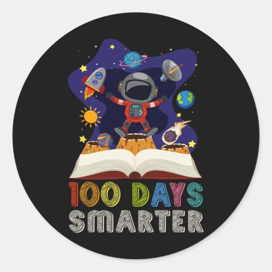 Day Of School 100日ブッ頭が切れるク宇宙アストローナ ラウンドシール (正面)