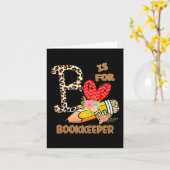 Day Of School Bookkeeper Leopard Flowers Teacher カード (黄色い花)