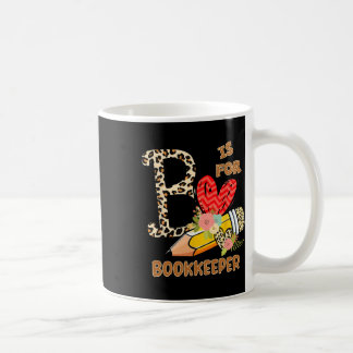 Day Of School Bookkeeper Leopard Flowers Teacher コーヒーマグカップ