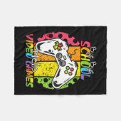 Day Of School Bye Bye School Hello Video Games フリースブランケット (正面(横))