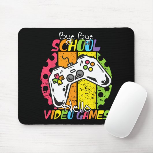 Day Of School Bye Bye School Hello Video Games マウスパッド (マウス)