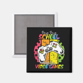 Day Of School Bye Bye School Hello Video Games マグネット (正面/裏面)
