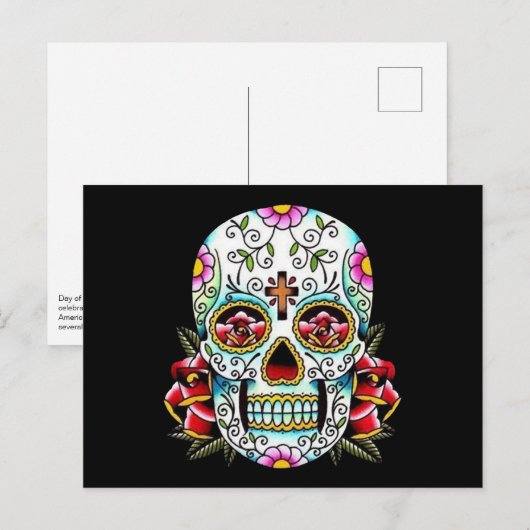 Day of the Deadスカル ポストカード (正面/裏面)
