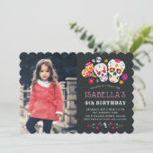 Day of the Deadテーマ誕生日パーティー写真 招待状 (スタンド正面)