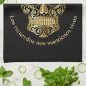 Day of the Dead – 名前とメカスタマイズッセージの追加 キッチンタオル (折り畳み)