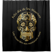 Day of the Dead – 名前とメカスタマイズッセージの追加 シャワーカーテン (正面)