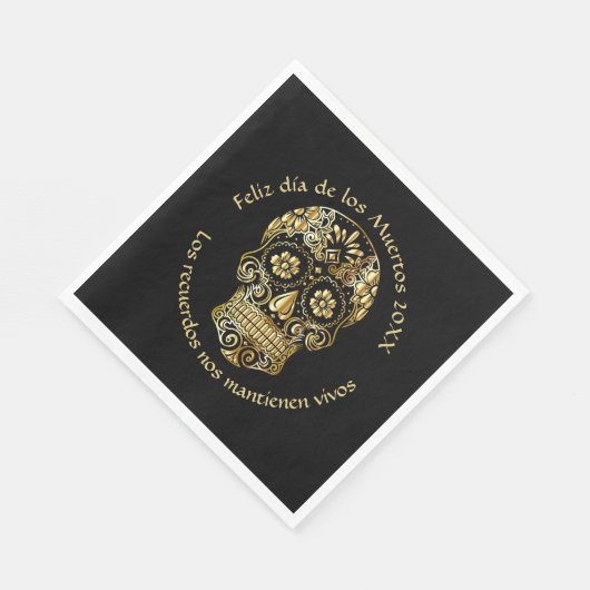 Day of the Dead – 名前とメカスタマイズッセージの追加 スタンダードランチョンナプキン (角)