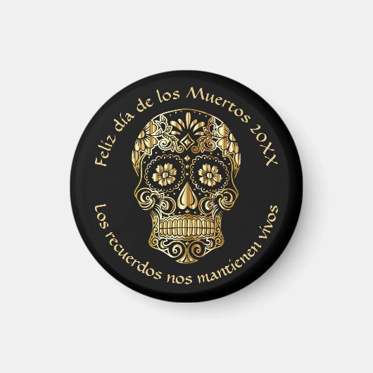 Day of the Dead – 名前とメカスタマイズッセージの追加 マグネット (正面)