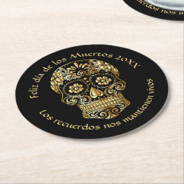 Day of the Dead – 名前とメカスタマイズッセージの追加 ラウンドペーパーコースター