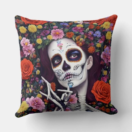 Day of the Dead AI generated art クッション (裏面)